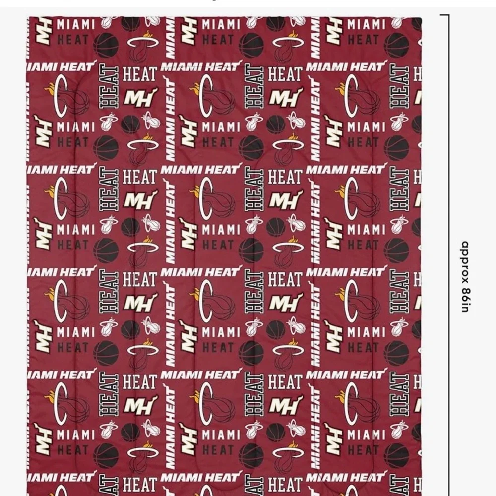 NFL Miami Heat Comforter Set - Maroon & White